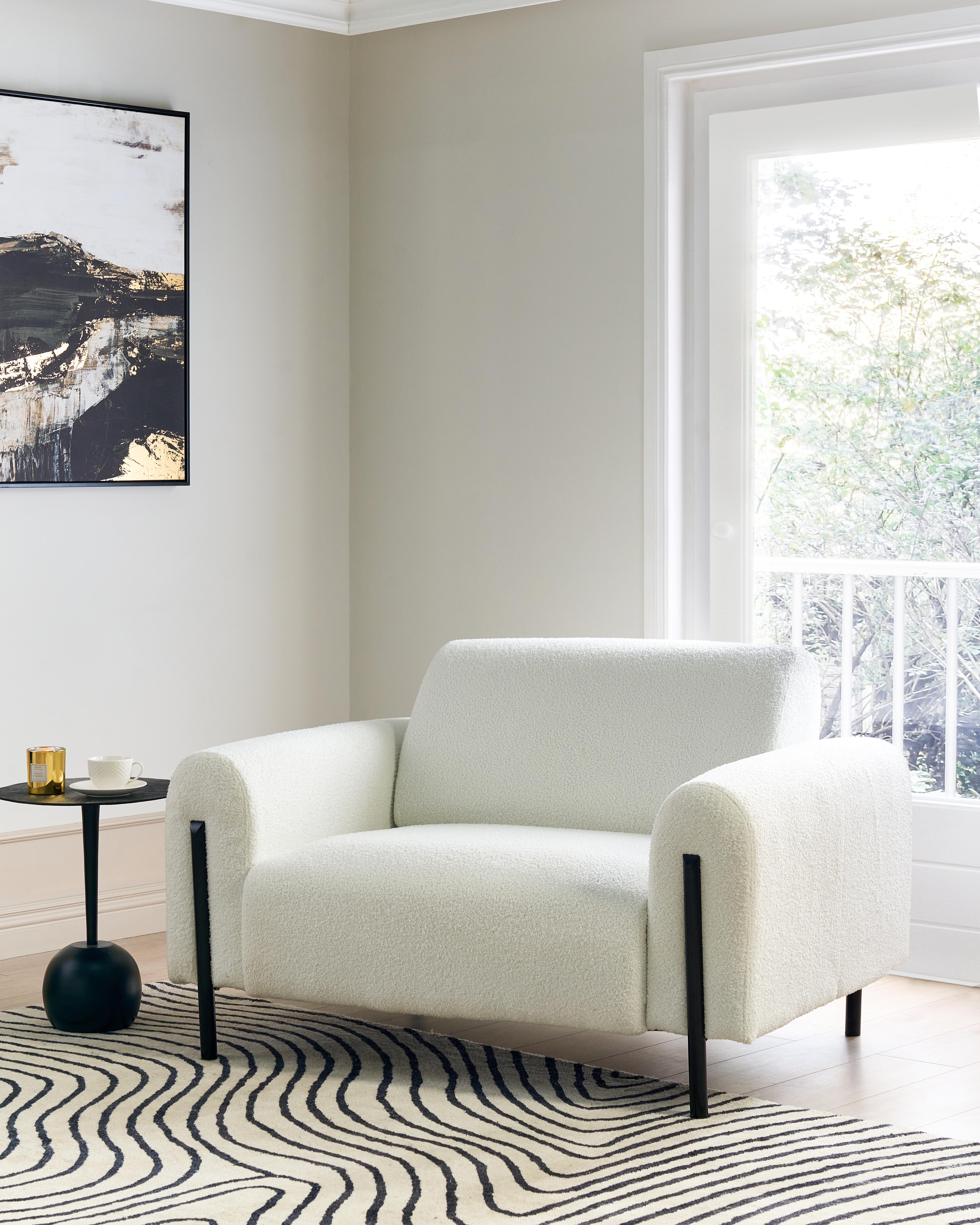 Fauteuil ASKIM Bouclé Wit