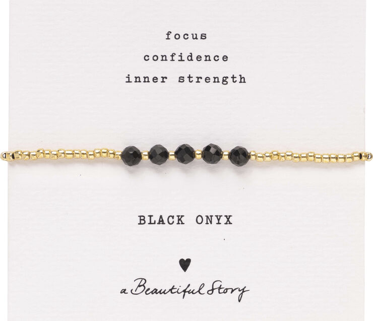A Beautiful Story Essential Black Onyx Bracelet GC Gold