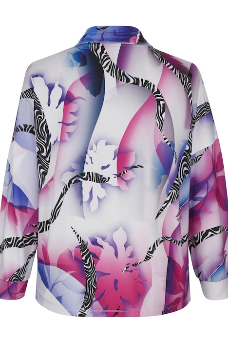 Sweatshirt, Allover-Muster, Stehkragen, Langarm