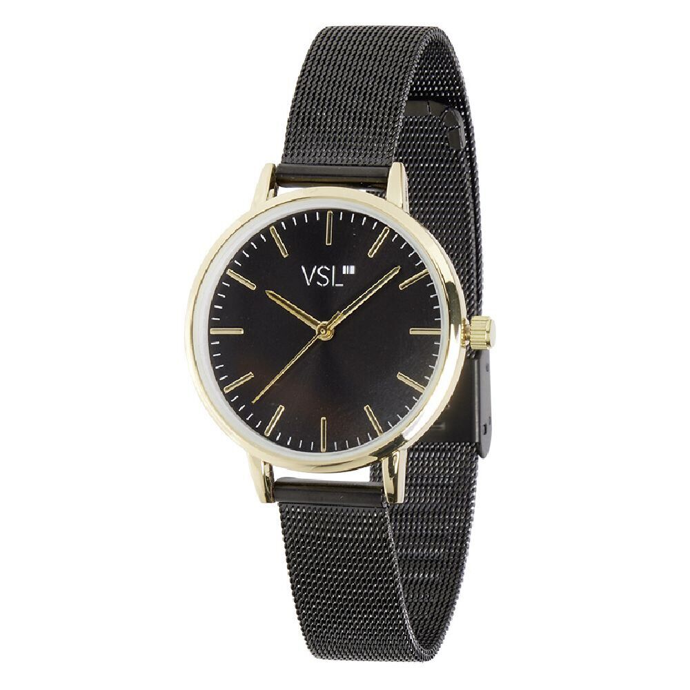 Montre femme bracelet maille milanaise inox noir