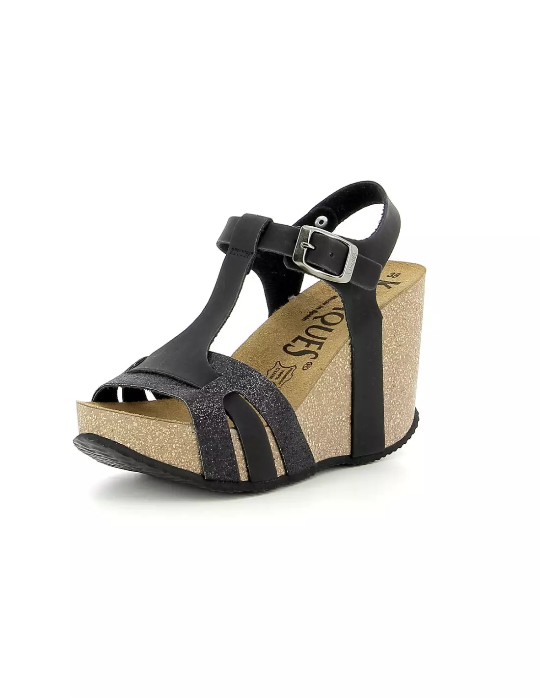 K DAQUES TRIO NOIR PLOMB - Sandales & nu-pieds Noir