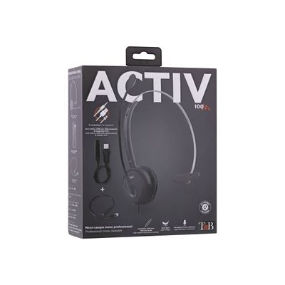 T'nB ACTIV 100M - casque filaire avec micro - mono oreillette - noir