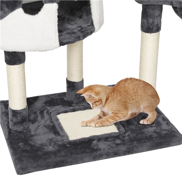 Yaheetech Katzenbaum Katzenkratzbaum Kletterbaum Höhenverstellbar Spielbaum für Katzen, 227,5-254,5 cm