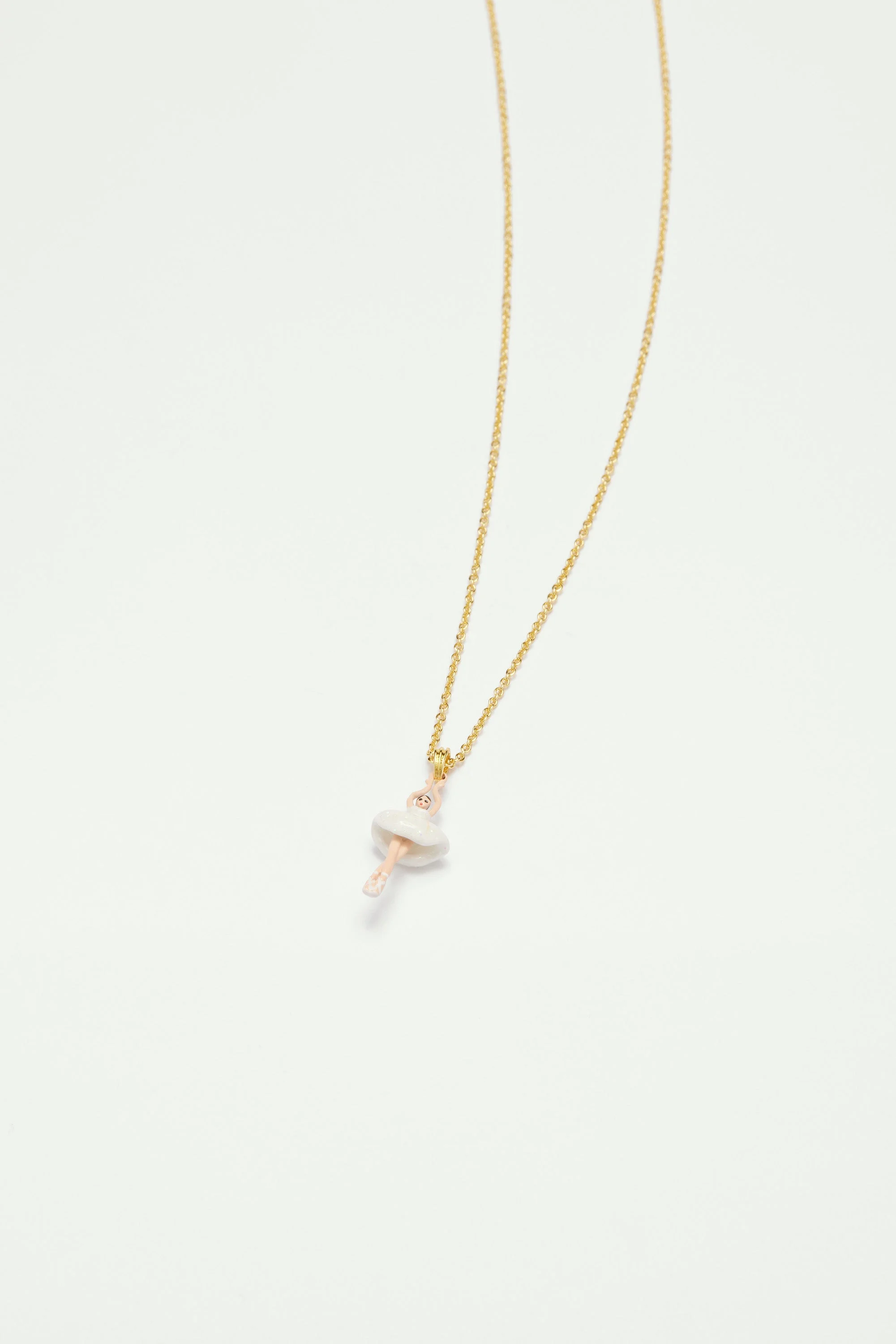 Collier mini ballerine en tutu blanc | Blanc