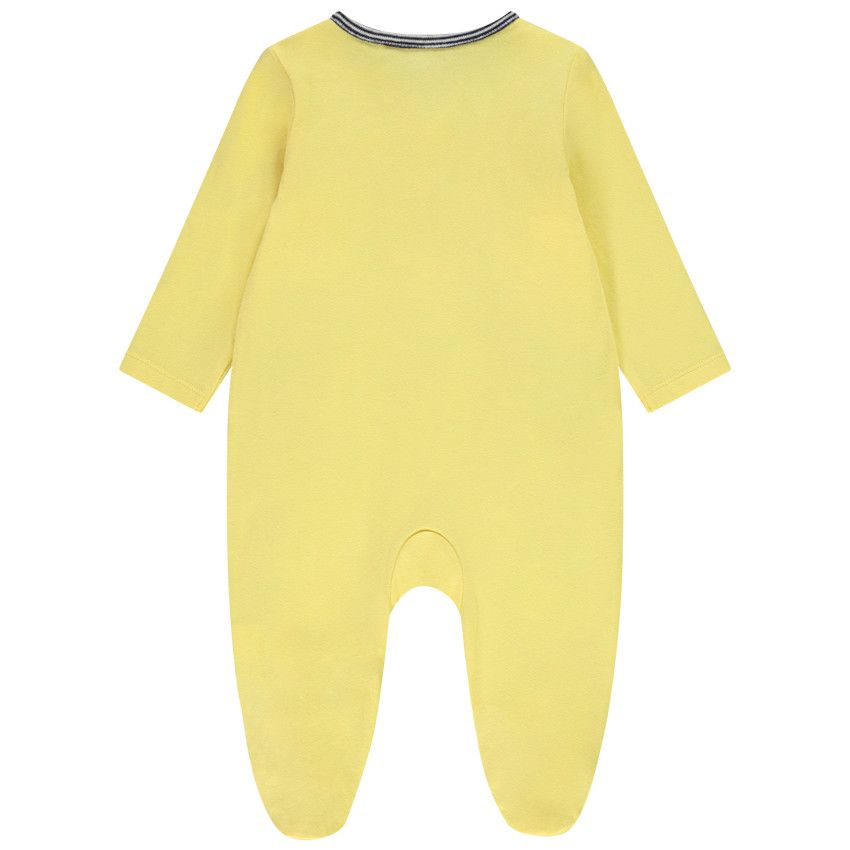 Dors-bien en coton print ourson pêcheur pour bébé garçon - Jaune