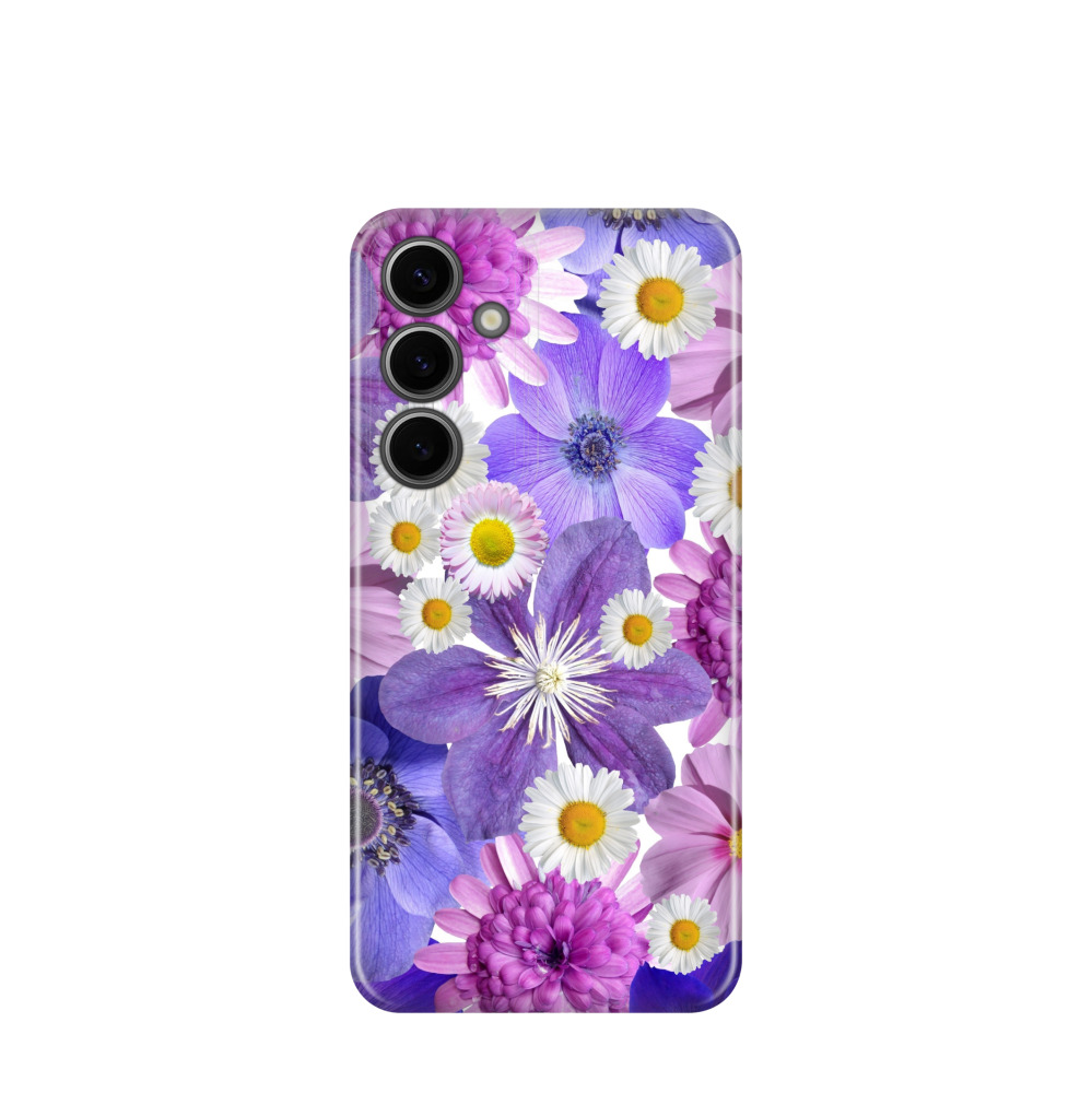 Samsung Galaxy S24 Plus Kunststoff Hülle Blütenvielfalt - Lila-Violett