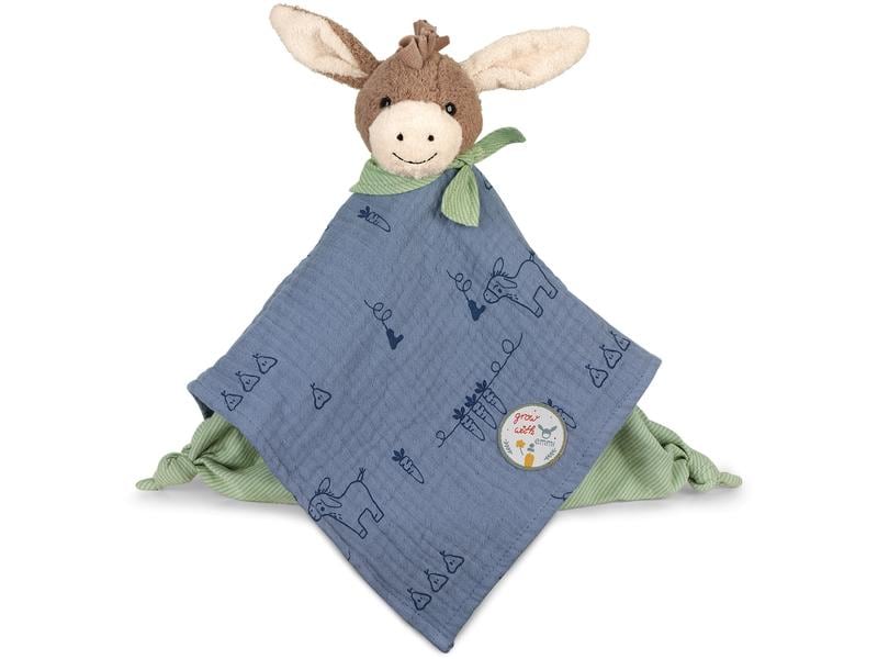 Sterntaler Schmusetuch Esel Emmilius Gr. L 35 cm grosses Schnuffeltuch aus Musselin und Singlejersey mit Knoten