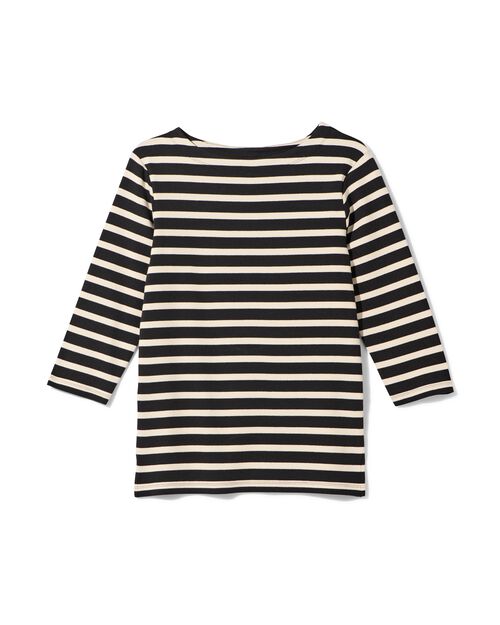 t-shirt femme rayure col bateau noir/blanc