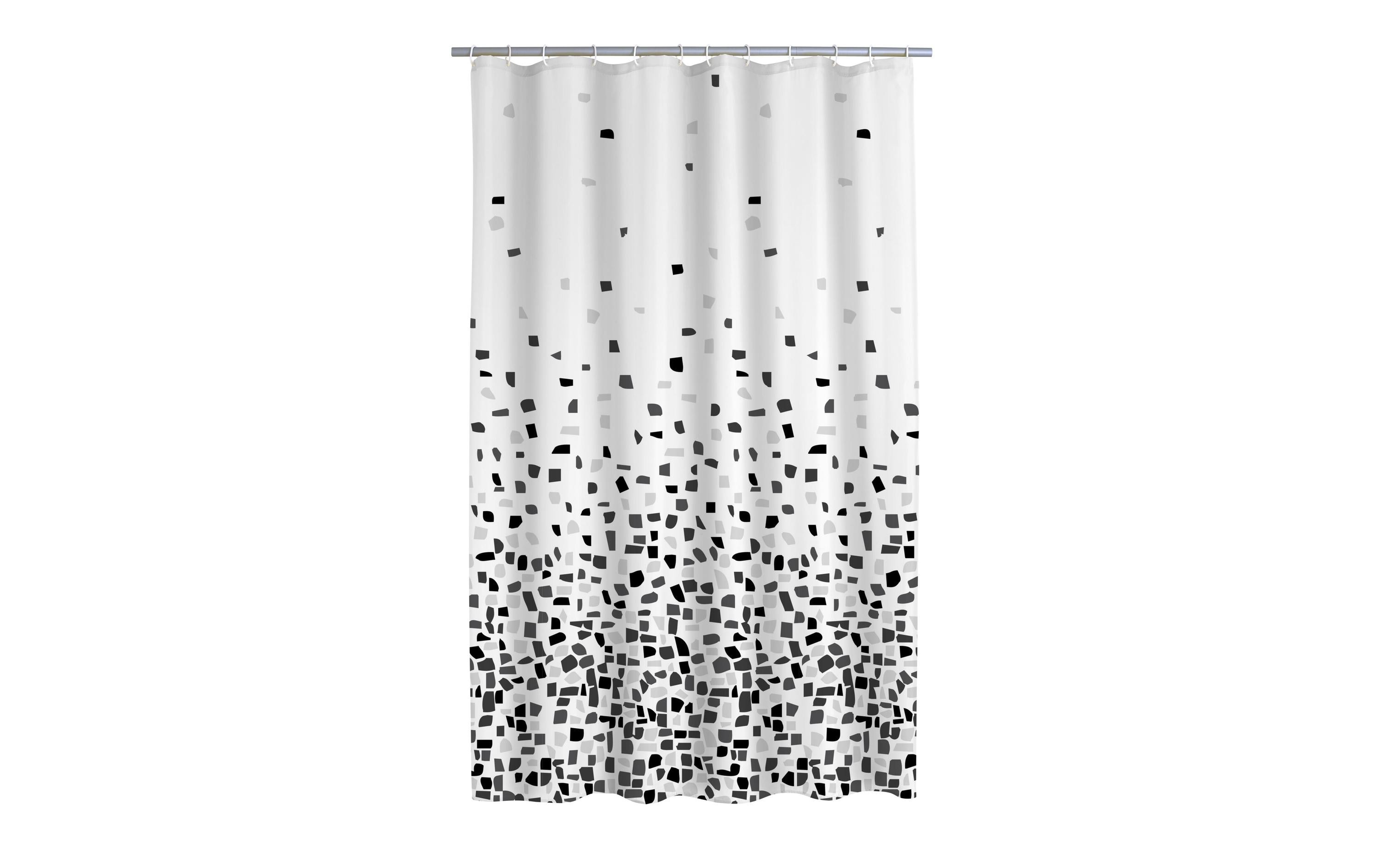Duschvorhang Zelda 180 x 200 cm, Schwarz/WeissTextil-Duschvorhang