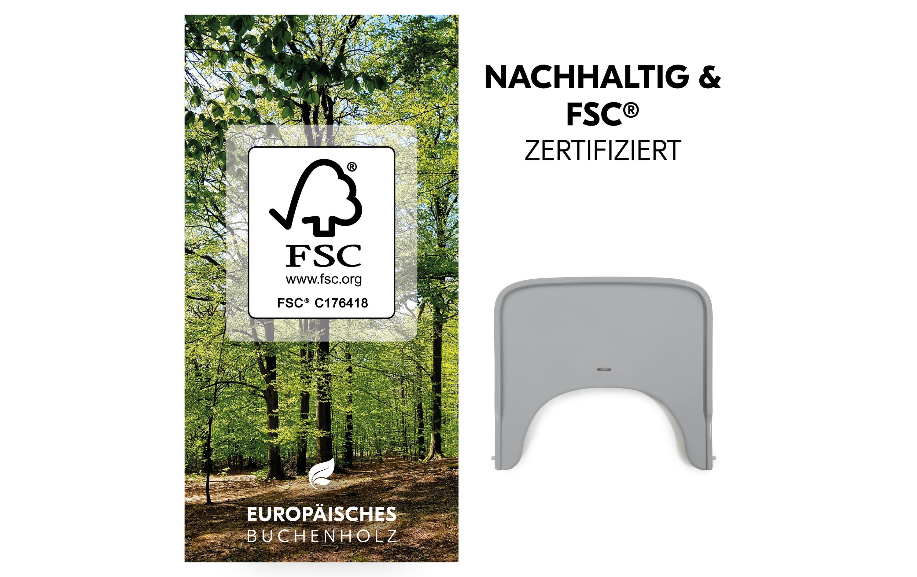 Essbrett Alpha Wooden GreyHolzessbrett für den Alpha+ & Beta+ Holzhochstuhl