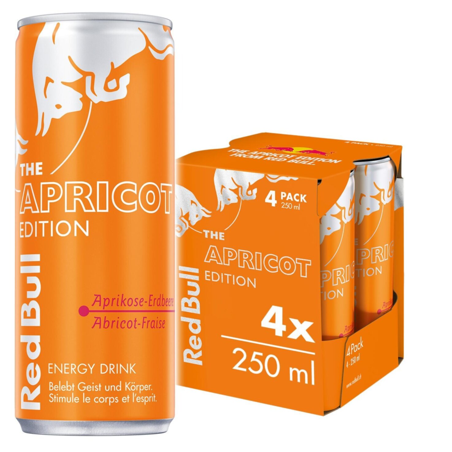 Red Bull Energy Drink The Apricot Edition Aprikose-Erdbeere 4x25cl -100cl