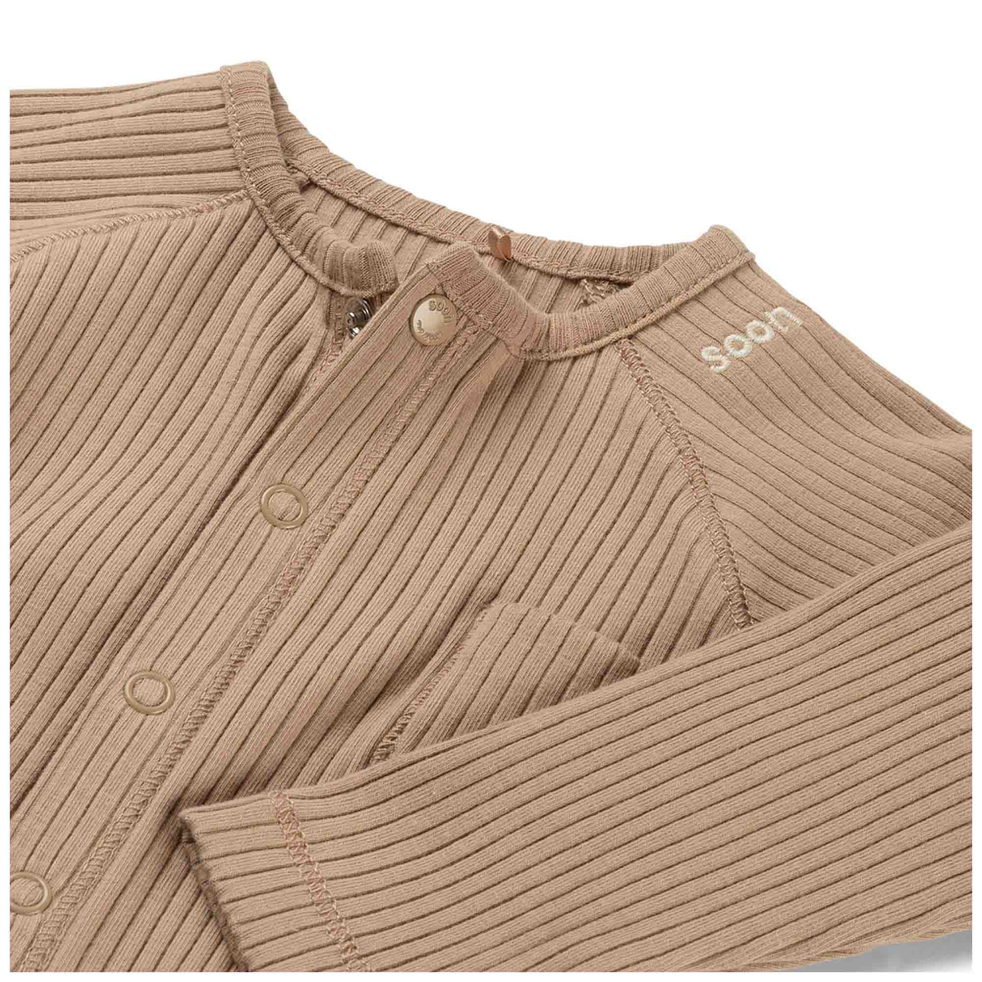 Prénatal newborn boxpakje rib lange mouwen effen taupe