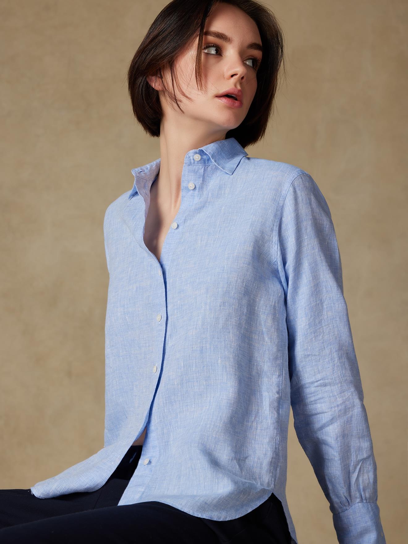 Chemise Albane en lin ciel
