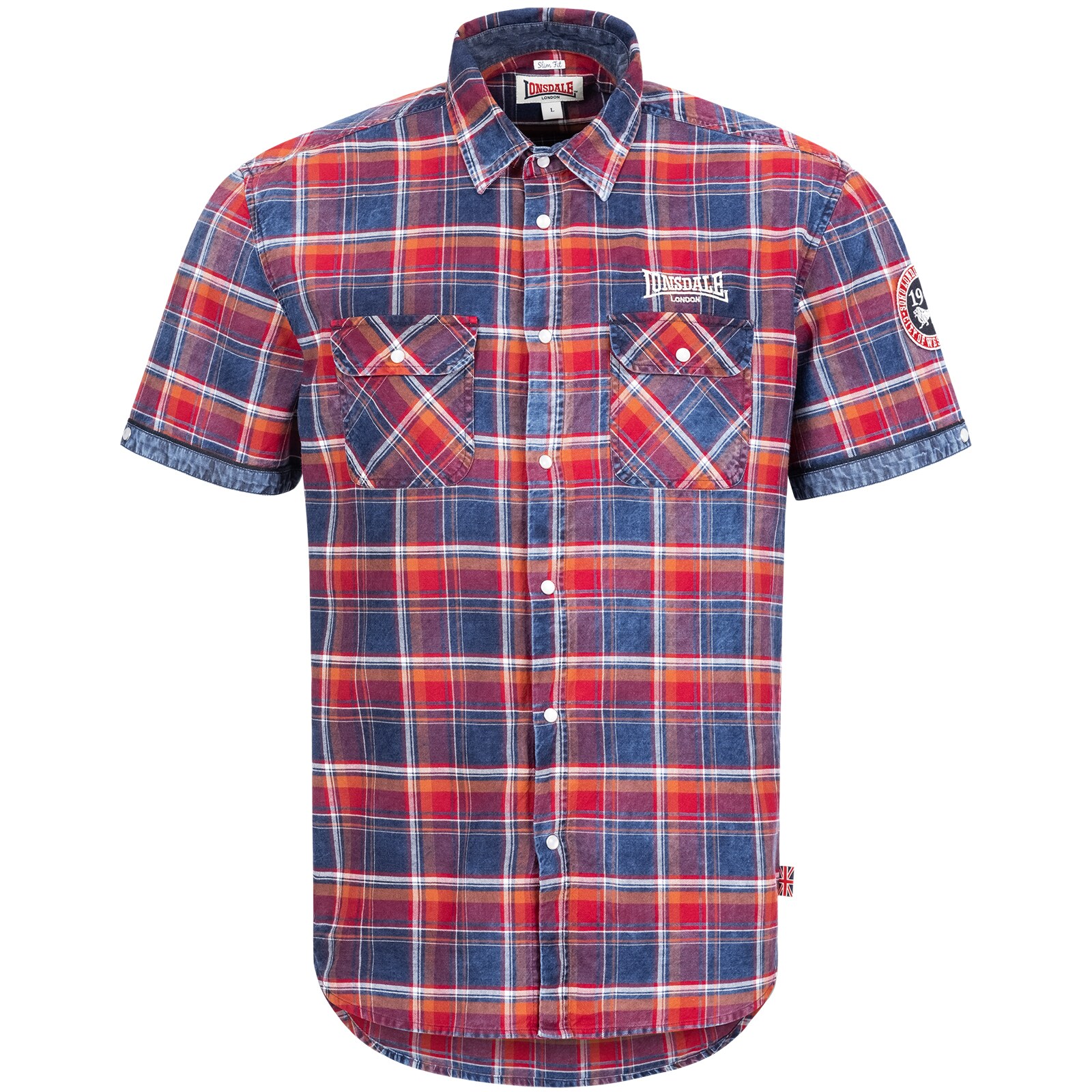 Lonsdale Herren Kurzarmhemd schmale Passform BOXGROVE