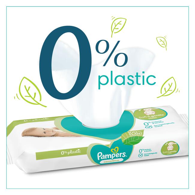 Pampers Sensitive Billendoekjes 0% Plastic 24x52 Stuks