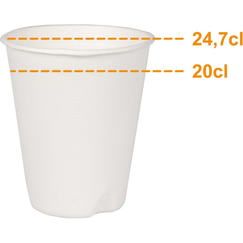 Gobelet en canne à sucre - 20 cl - Lot de 80