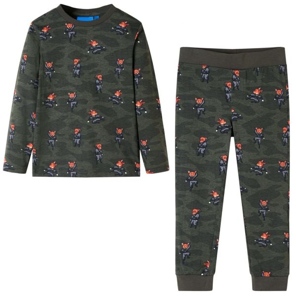 vidaXL Pijama de Manga Comprida para Criança Cor Caqui 104 - 12685