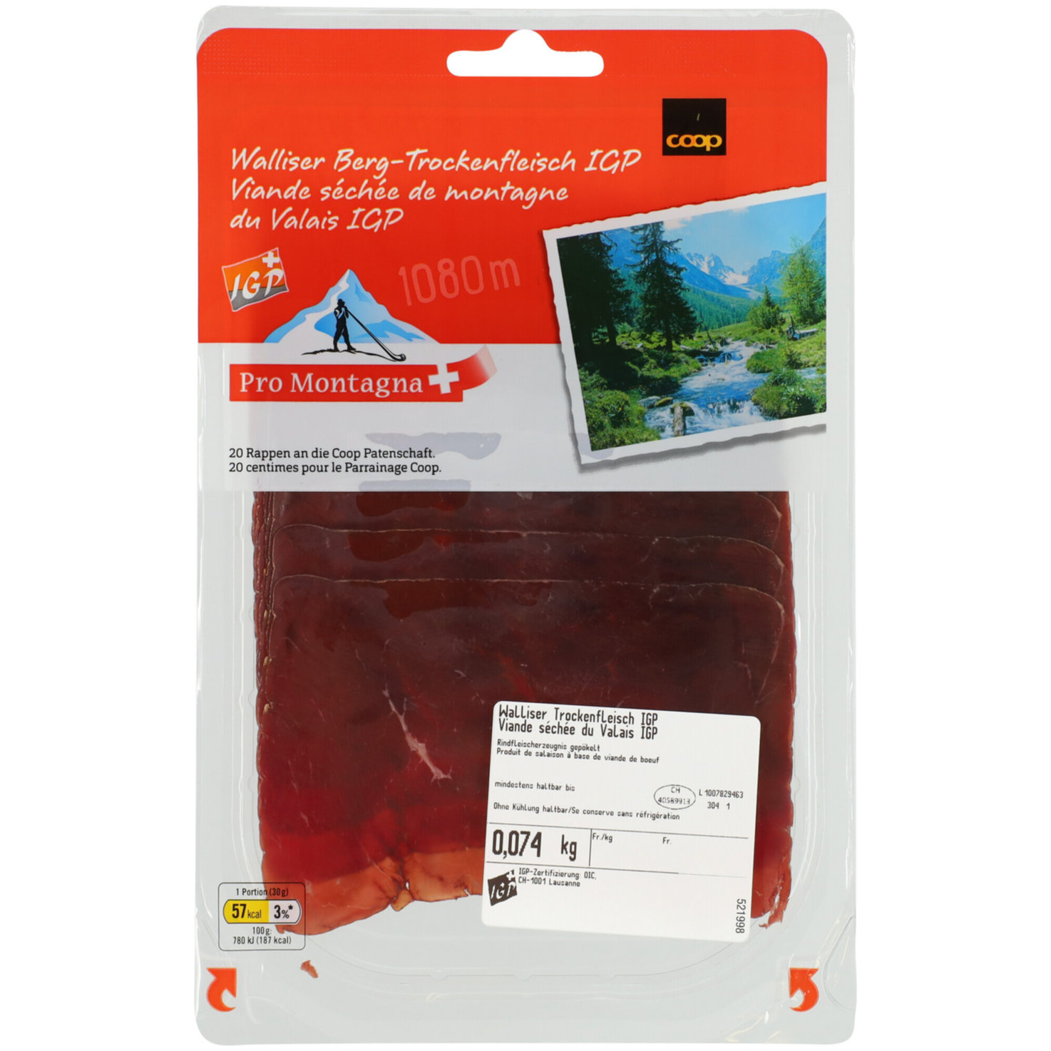Pro Montagna Walliser Trockenfleisch ca. 80g