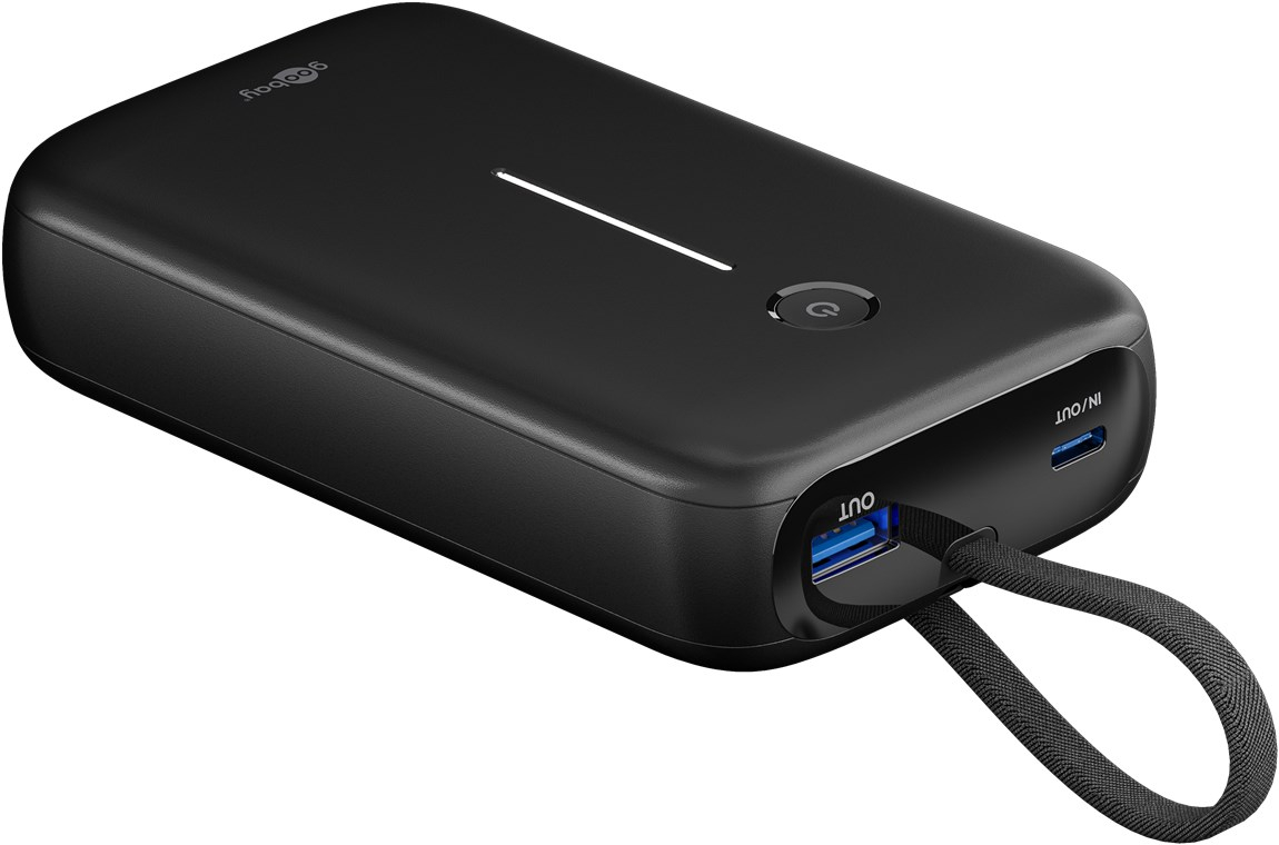 (30W) 20000mAh Powerbank USB C / USB A Ladegerät inkl. USB C Ladekabel Power Delivery (76252) - Schwarz
