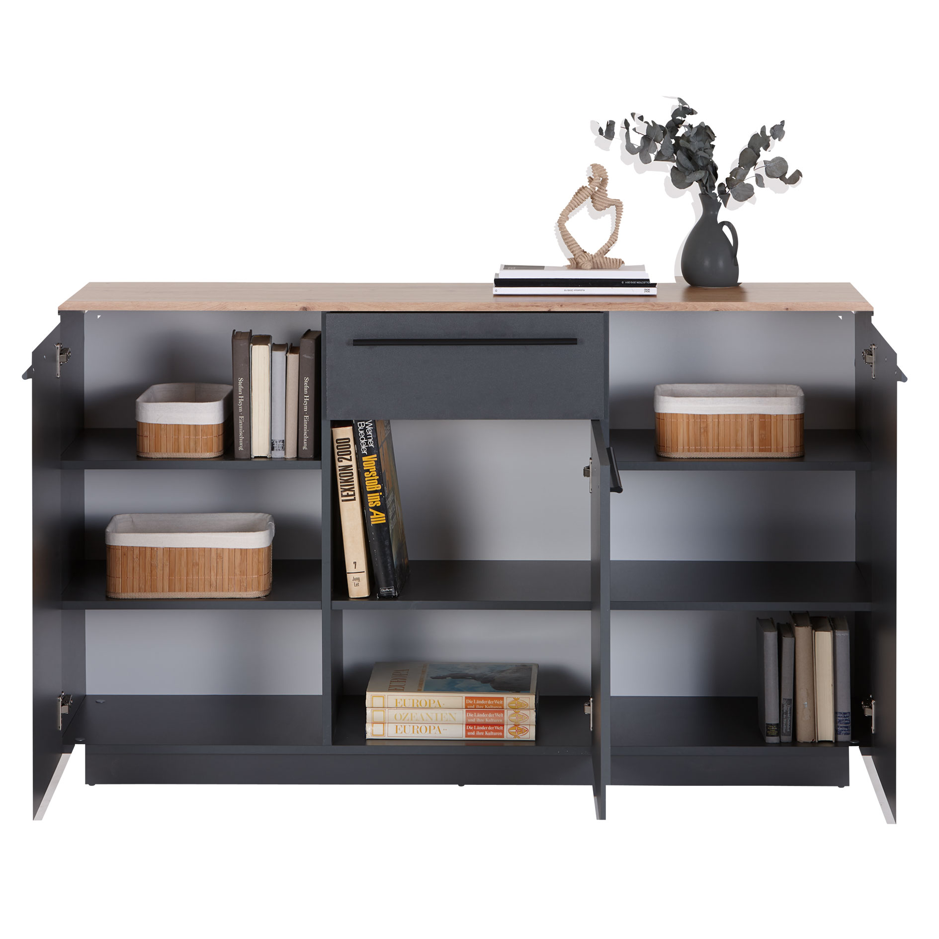 Sideboard - Artisan Eiche - anthrazit - 150 cm