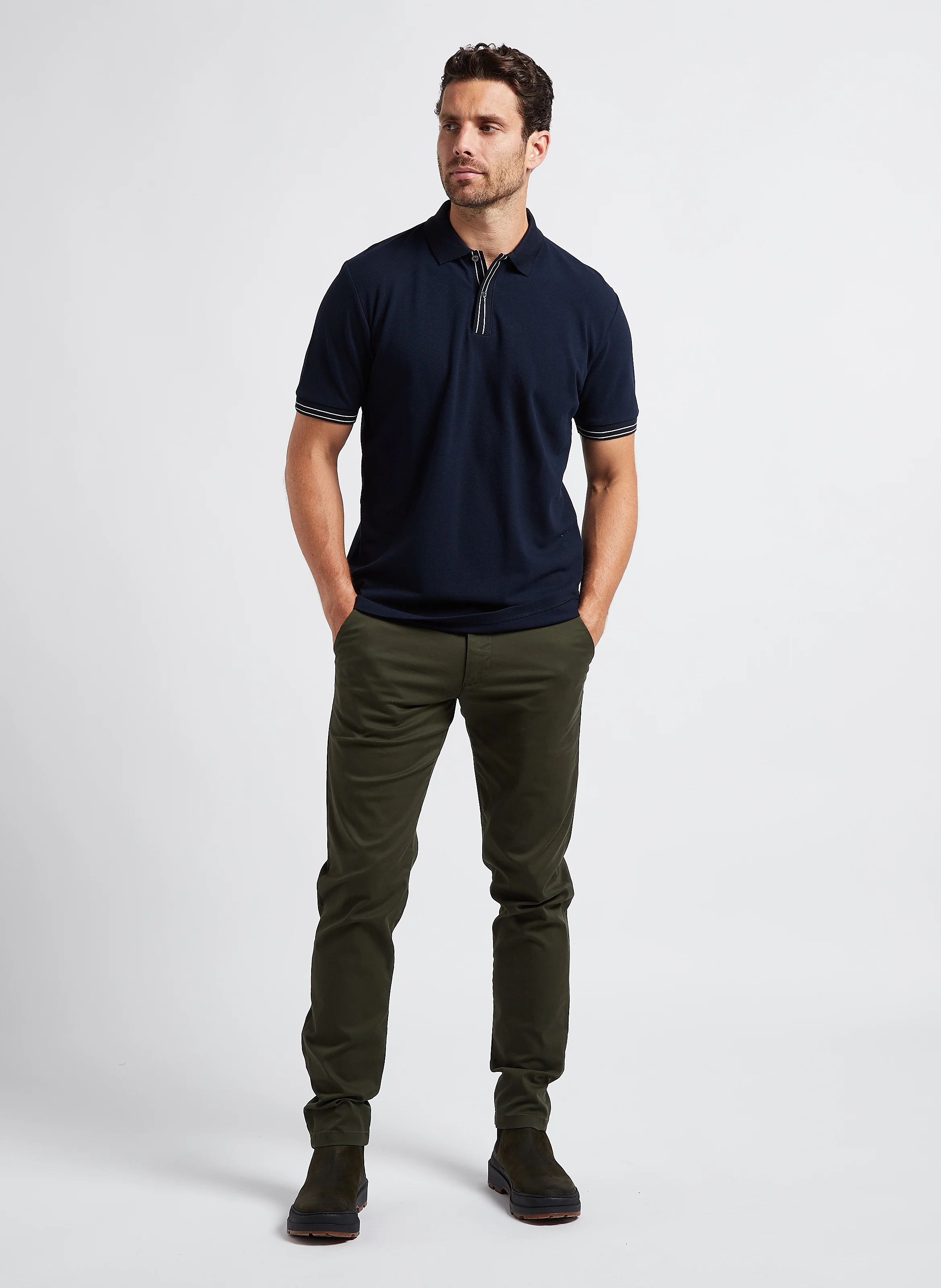 Polo regular-fit en coton bio | Bleu
