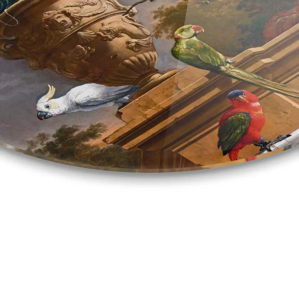 Plexiglasschilderij De Ménagerie Melchior d´Hondecoeter - Ø 50cm