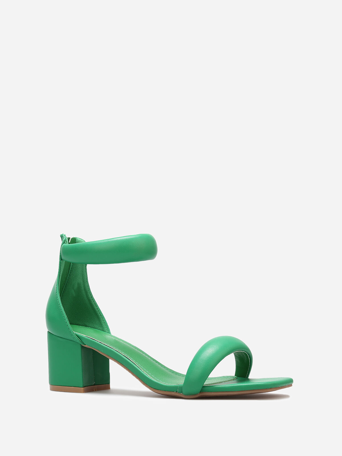 Sandales à brides matelassées et zip- Vert
