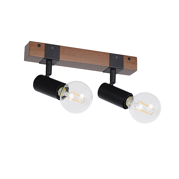 Réglette spot 2 lumières E27 40W Corep Aalto noir L.30 x H.9.5x P.12,5 cm