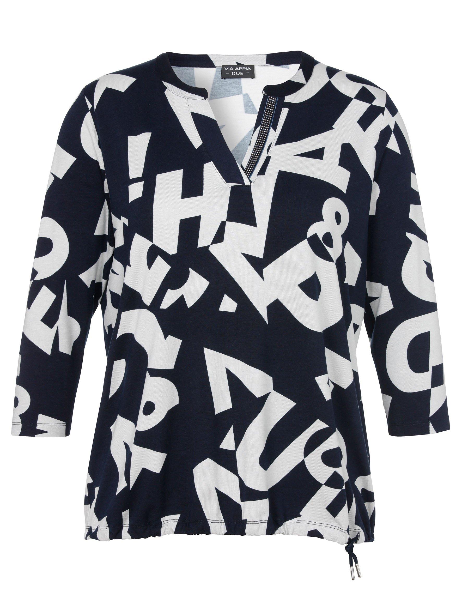Shirt mit 3/4-Arm und Buchstaben-Print