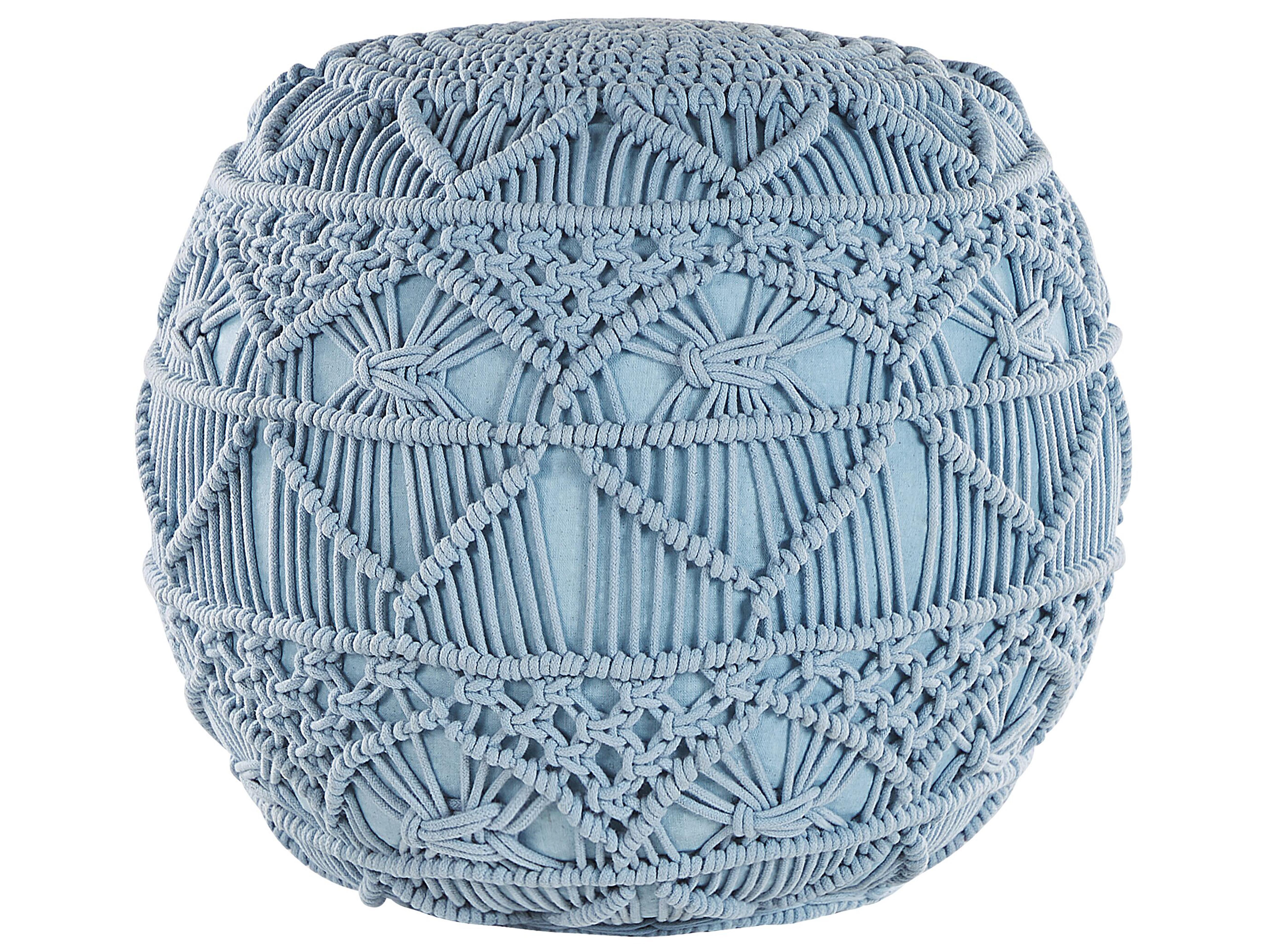 Poef Macramé KAYSERI Katoen Blauw
