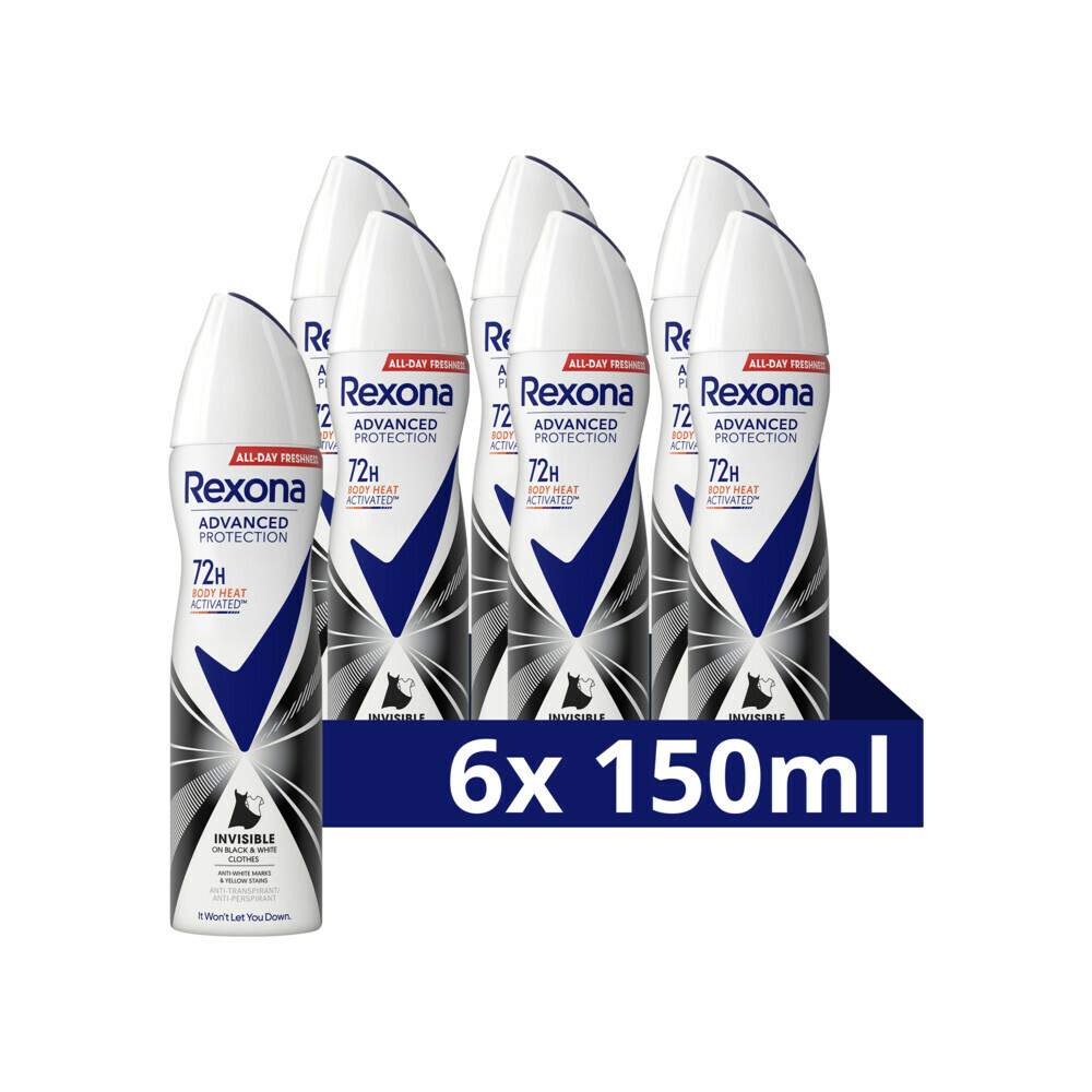 6x Rexona Deodorant Spray Advanced Protection Invisible150 ml
