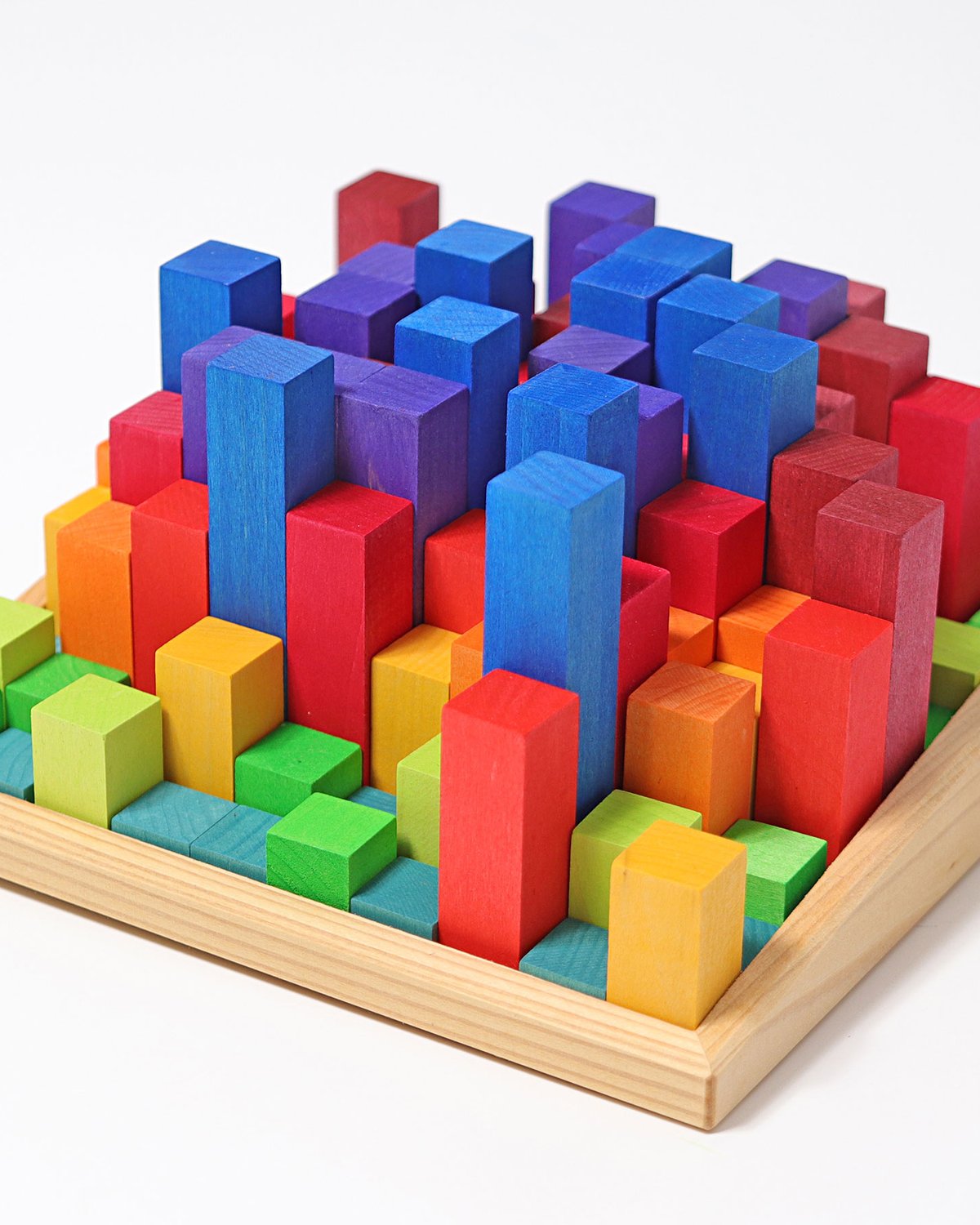 Små Telleklosser i Trapp – 100 Byggeklosser i Treramme | Small Stepped Counting Blocks