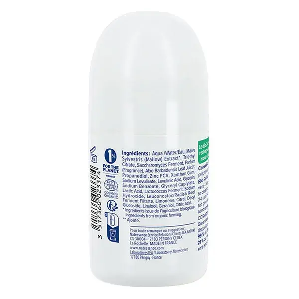 Desodorante Roll-On Orgânico Recarregável Natessance 24h com Aloe Vera 50ml
