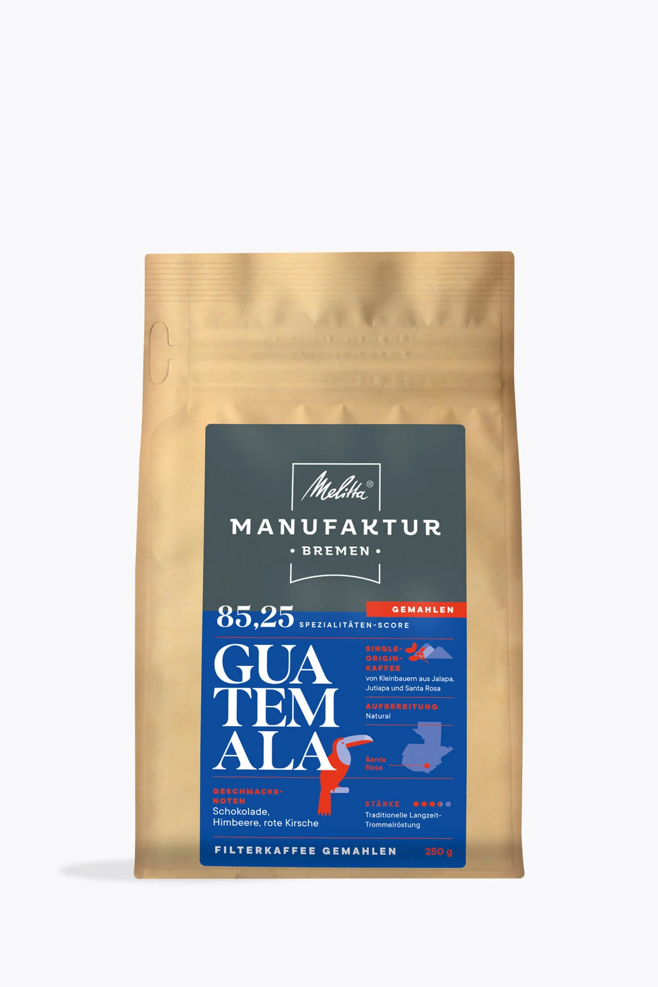 Melitta® Manufaktur Bremen Guatemala Natural Single-Origin-Kaffee gemahlen 250g