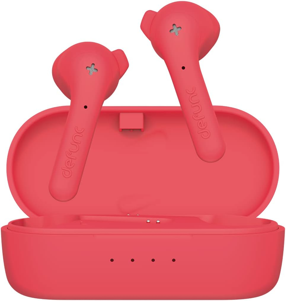 True Music TWS Bluetooth 5.2 In-Ear Kopfhörer Headset IPX4 mit Ladecase (D4273M) - Rot