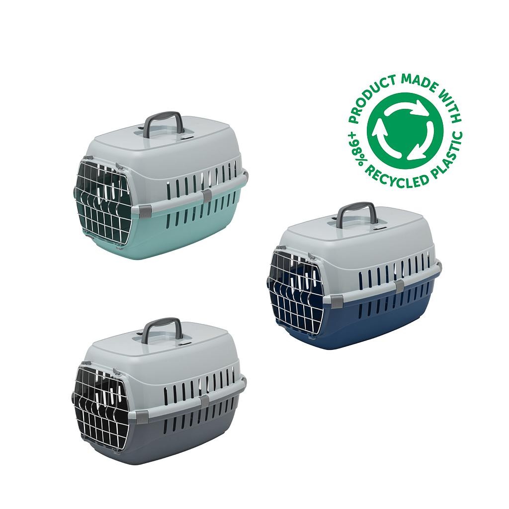 Transportadora para animais de estimação MODERN MP Roadrunner 1 com porta de metal reciclada