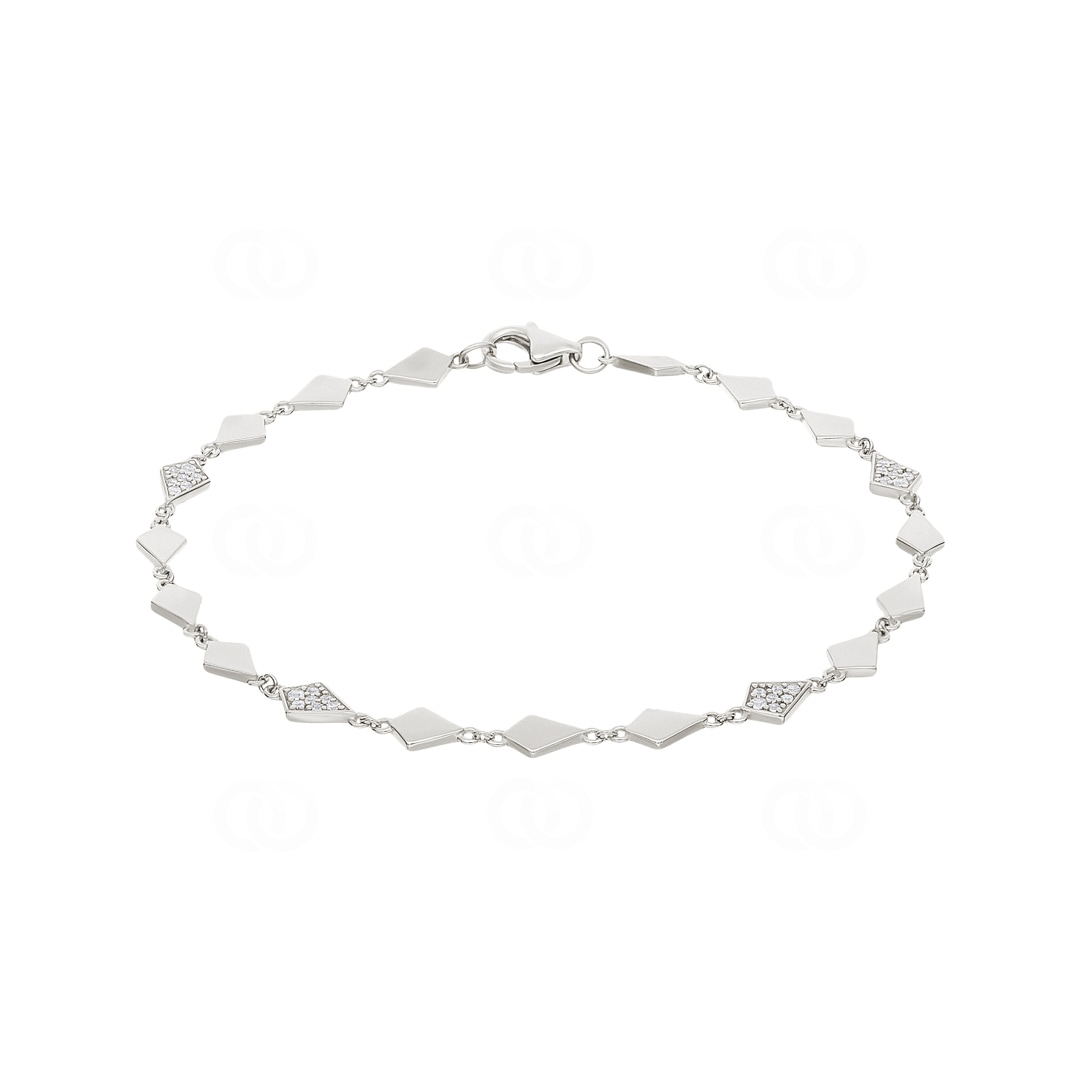 Armband 925 Silber rhodiniert mit Zirkonia 19cm