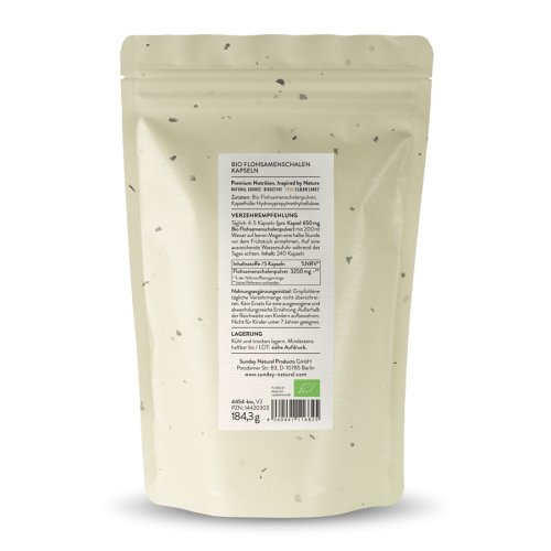 Sunday Natural Products  Bio FlohsamenschalenKapseln