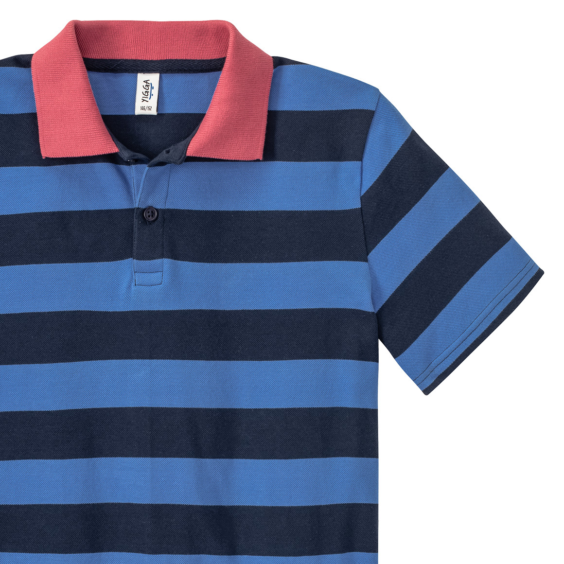 Yigga Jungen Poloshirt mit Streifen blau / dunkelblau