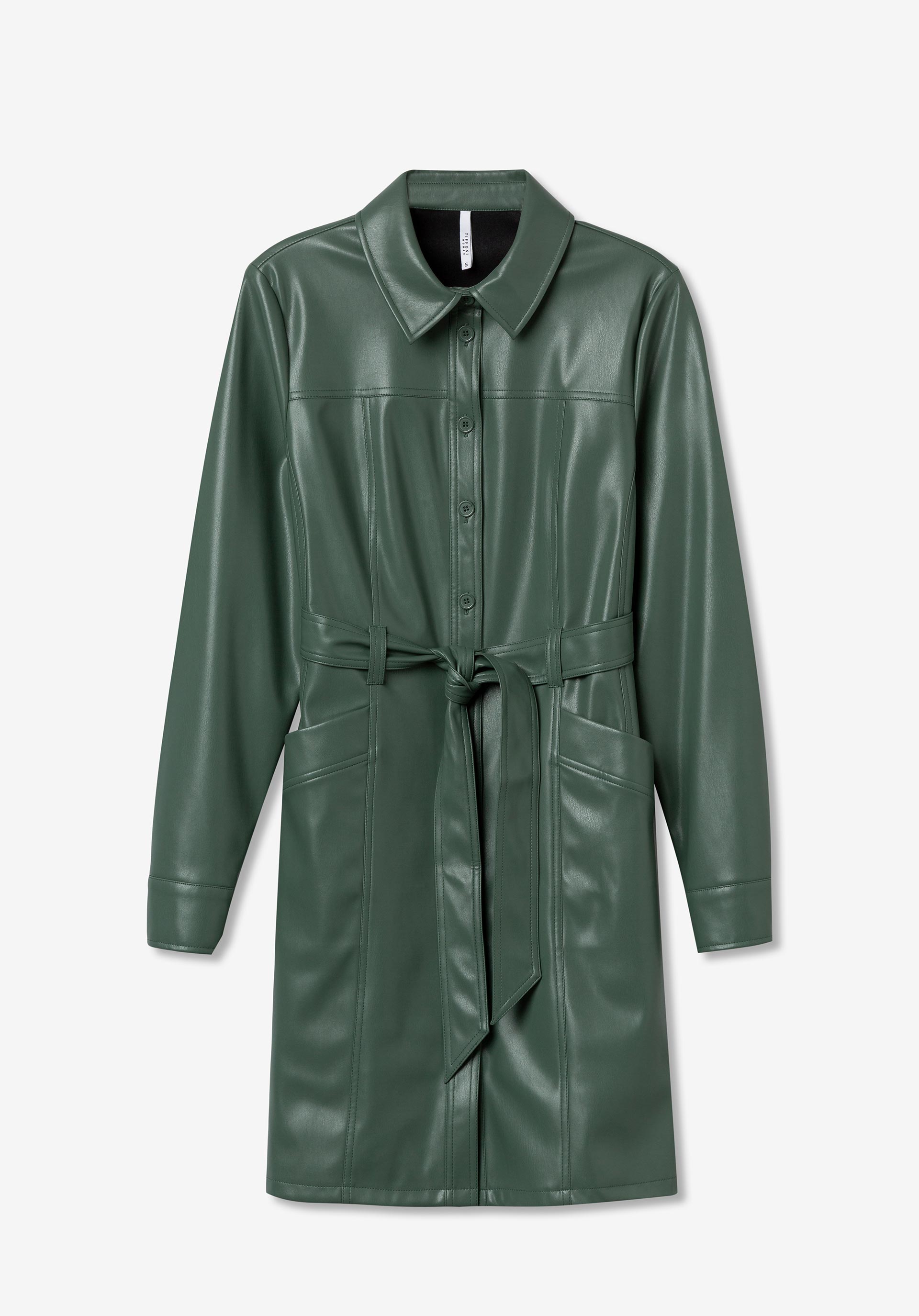 Vestido Efeito Pele com Cinto