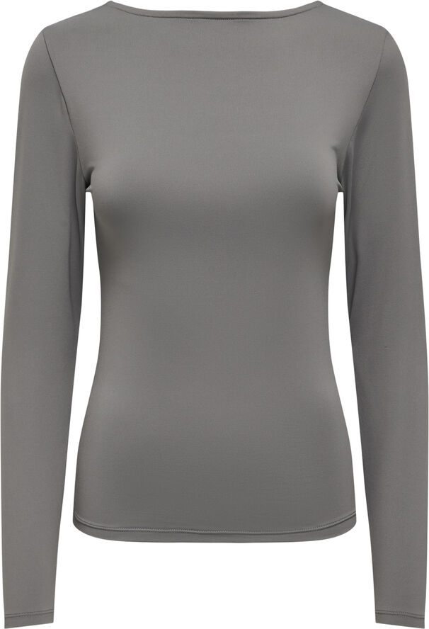 ONLY ONLEA L/S 2-WAY DEEP NECK TOP JRS Thunderstorm