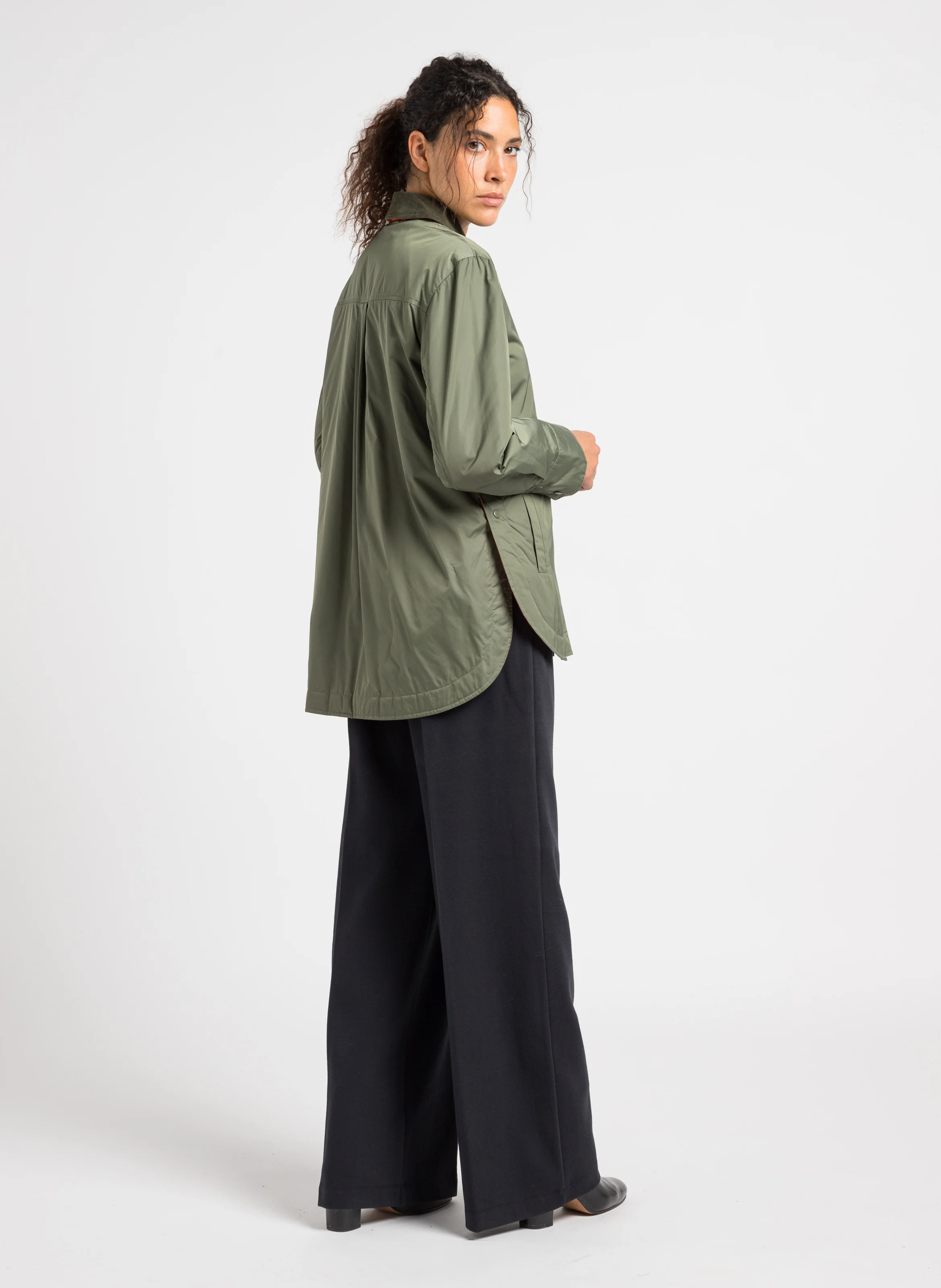 LIBRETTO - Veste col classique en velours| Kaki