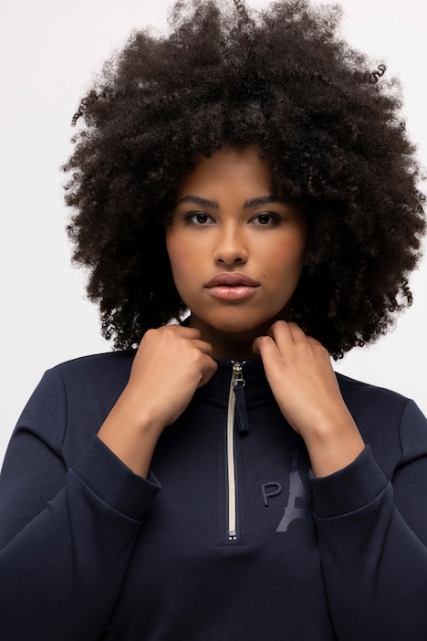 Sweatshirt, Eiffelturm, Stehkragen, Zipper, Langarm