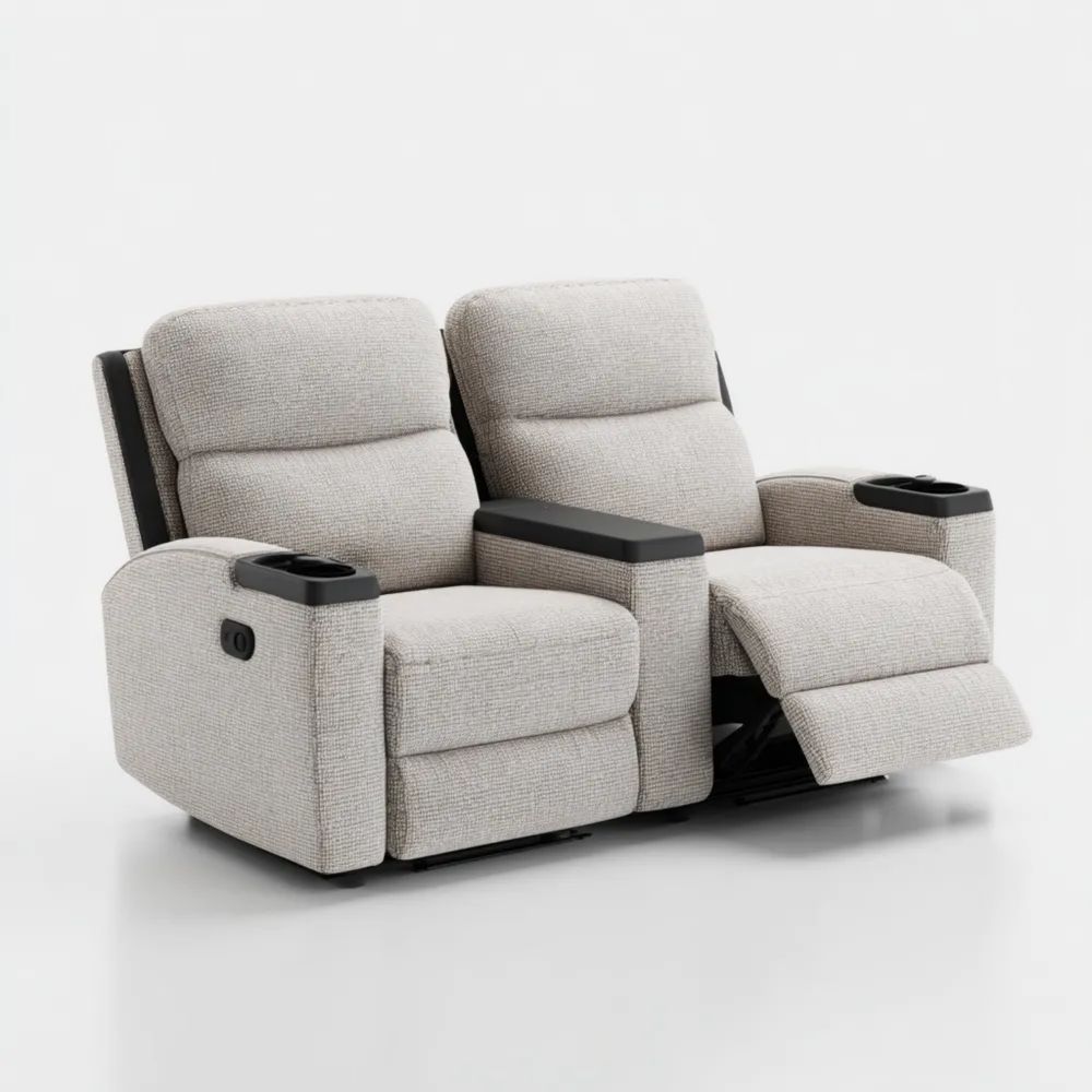 2-Sitzer-Sofa Stoff Liegesessel 150x90x100 cm – Beige – Moderner Komfo