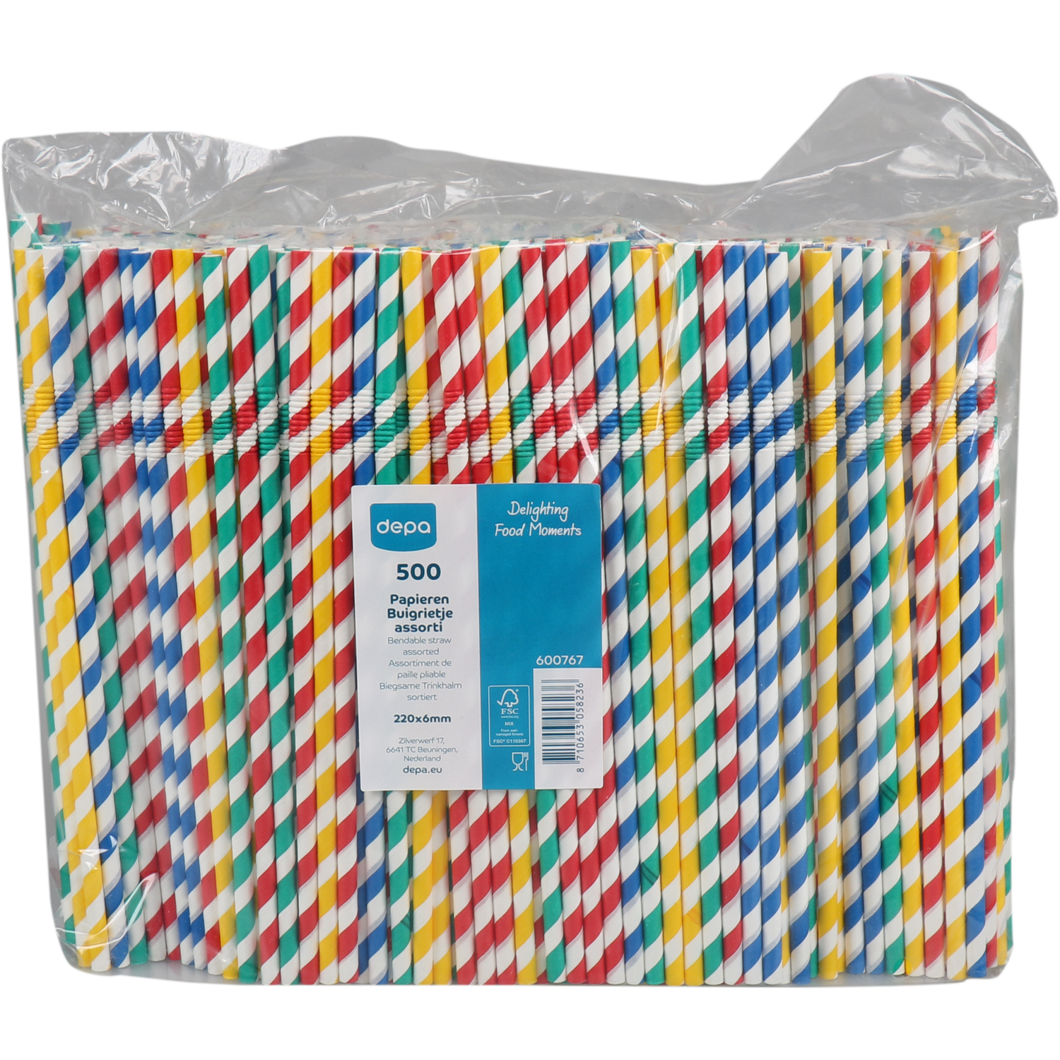 Depa Rietje, buigrietje, papier, 220mm, Ø6mm, assorti
