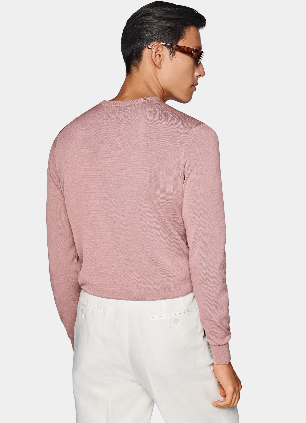 Pull col rond rose