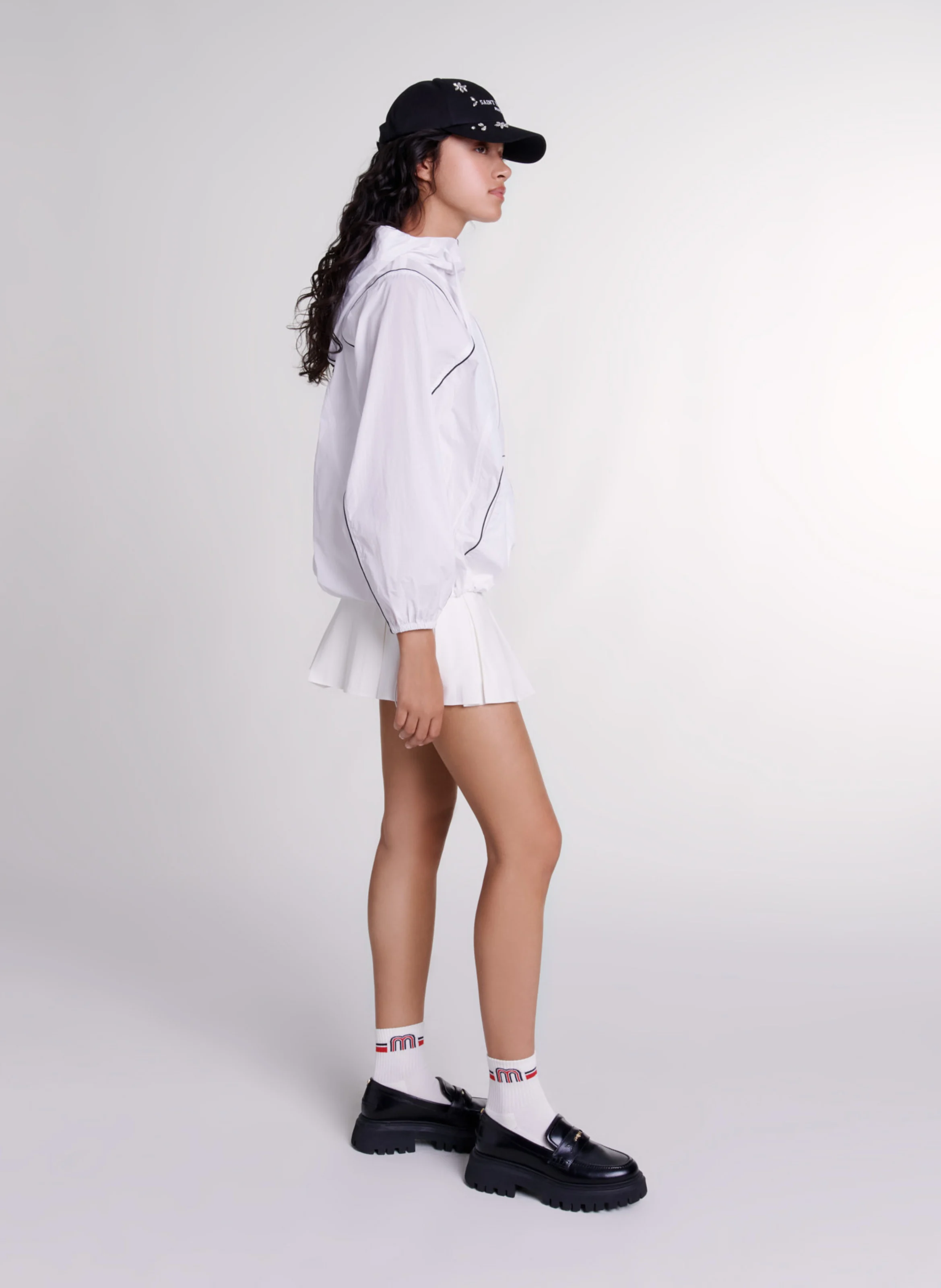 Coupe-vent à capuche | Blanc