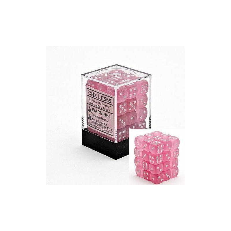 Pack de 36 dés D6 * givré * ROSE