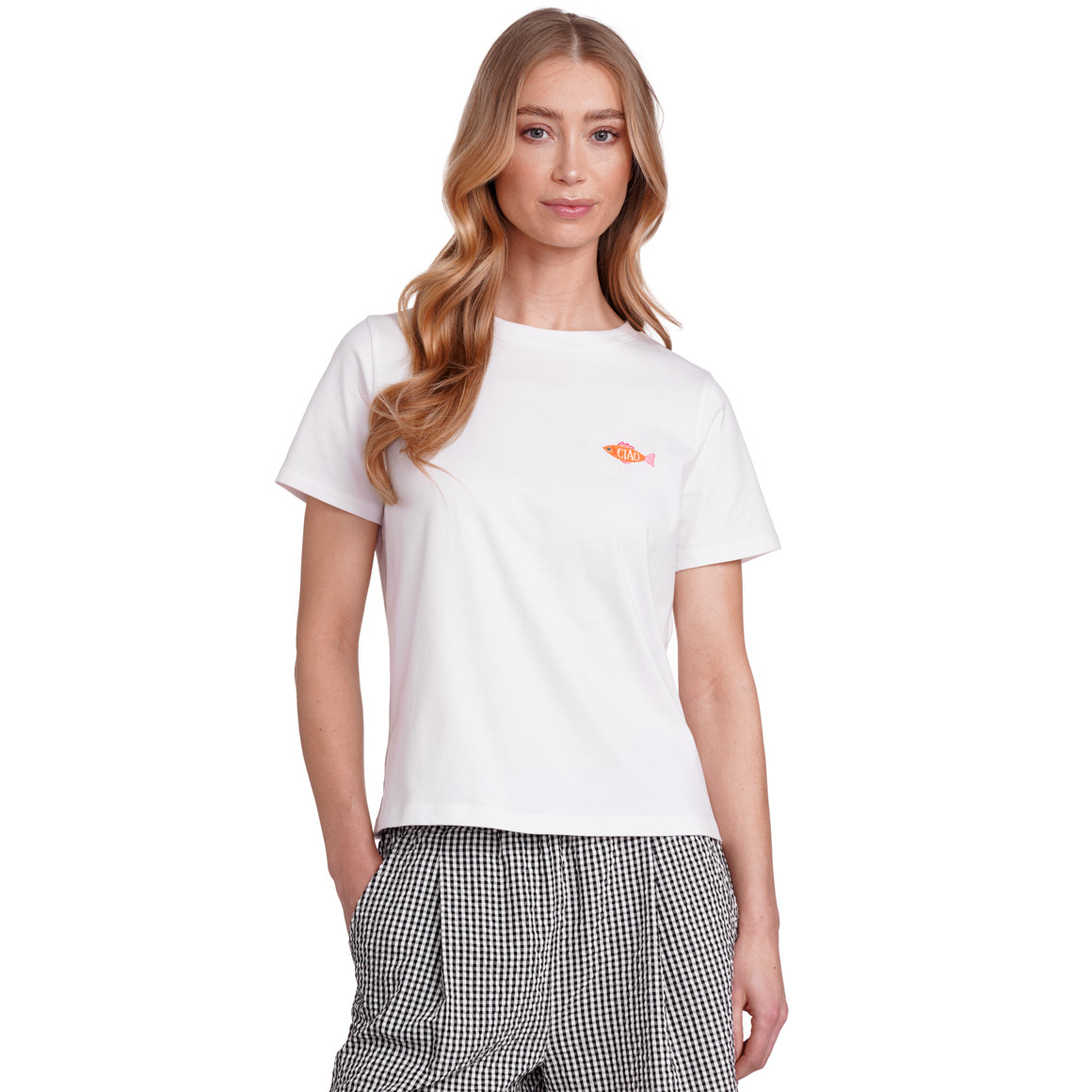 Jonas Nielsen Damen T-Shirt mit Print weiss