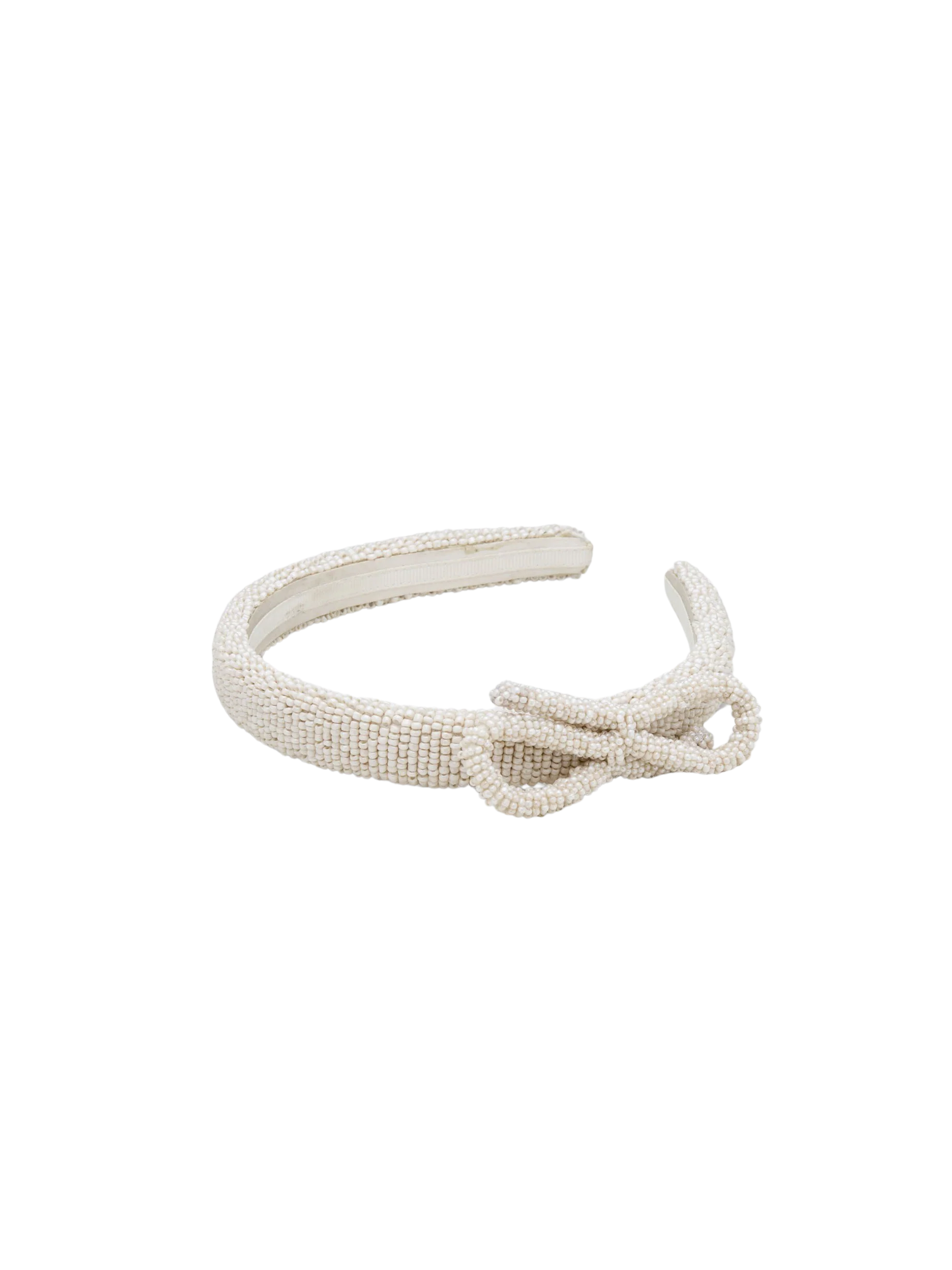Becksöndergaard  Bow Slim Beaded hårbøjle - råhvid